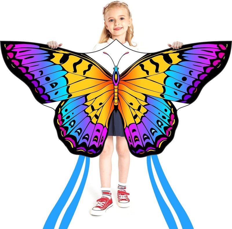 Honbo Butterfly Kites for Kids & Adults,55" x 28" Large Beginner Kite for Kids Ages 4-8,Easy to Fly for Beginners, Each Kite with 300ft Line Handle,Beach Kites for Outdoor Activities & Family Trip - Image 1